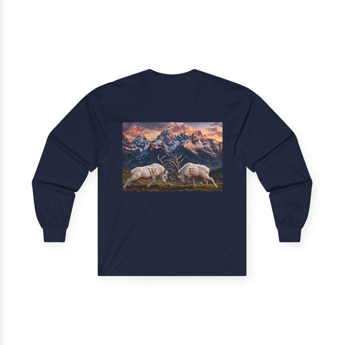 Mountain Rams Long Sleeve Tee — Scenic Wildlife Nature Graphic