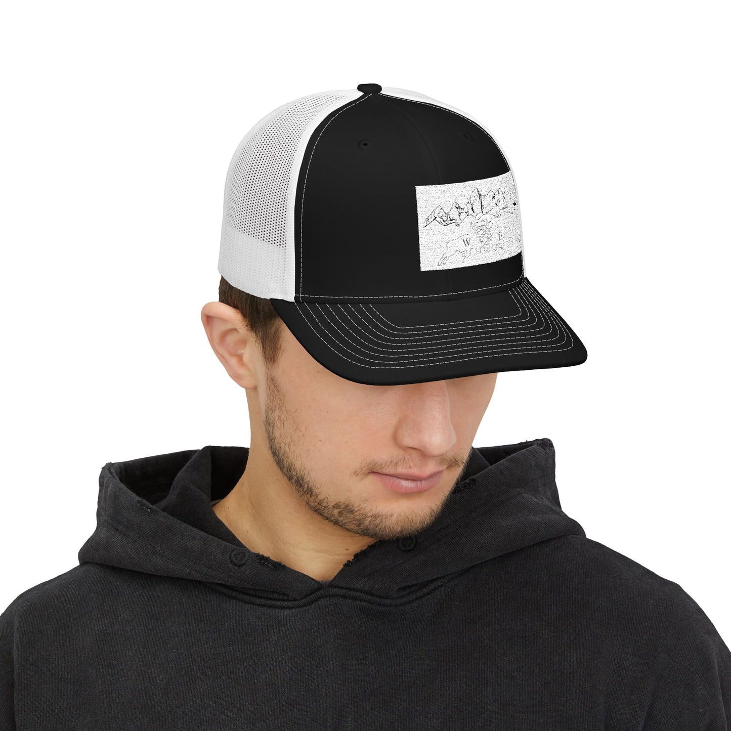 Trucker Cap — Distressed Mountain Patch Snapback