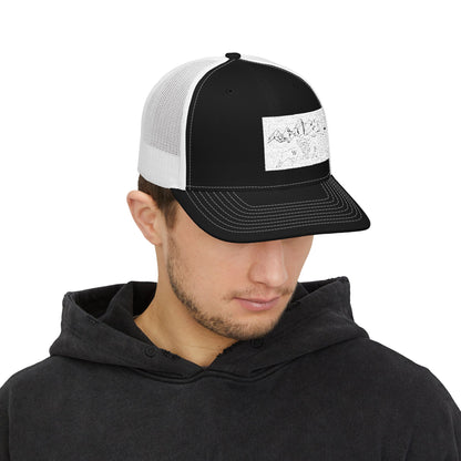 Trucker Cap — Distressed Mountain Patch Snapback