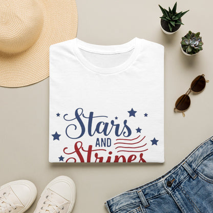 Stars and Stripes T-Shirt — "Stars and Stripes and Human Rights" Patriotic Tee