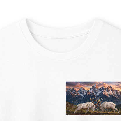 Mountain Rams Long Sleeve Tee — Scenic Wildlife Nature Graphic