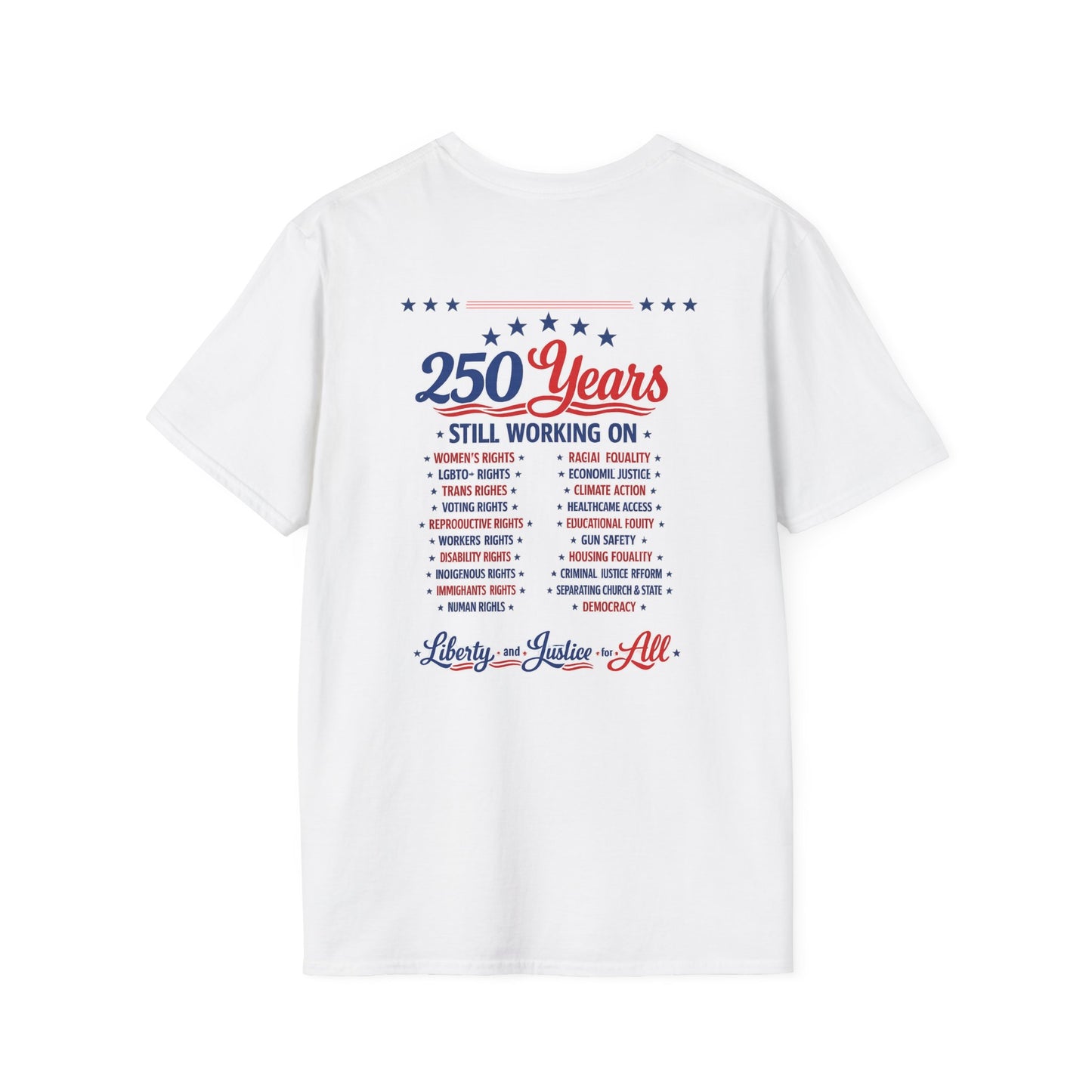 Stars and Stripes T-Shirt — "Stars and Stripes and Human Rights" Patriotic Tee