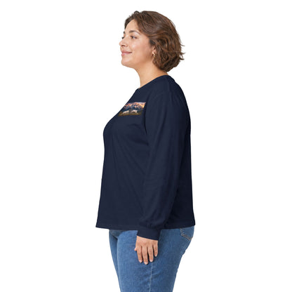 Mountain Rams Long Sleeve Tee — Scenic Wildlife Nature Graphic